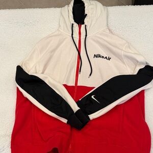 Nike Air Red, White, and Black Hoodie